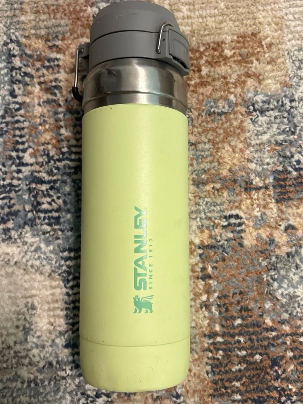 Stanley Lime Green and Gray Stainless Travel Bottle - Picture 1 of 5